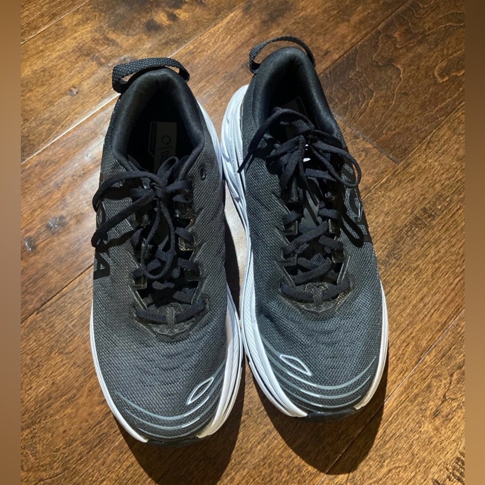 Hoka Black and White Athletic Shoes